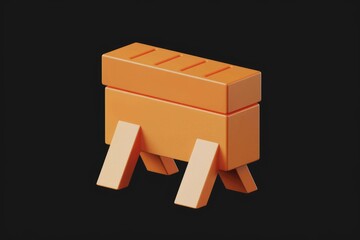 Leinwandbilder - A simple 3D rendering of an orange presentation board or easel, minimalist and clean design.