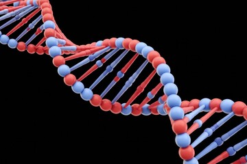 Poster - 3D rendering of a DNA double helix, illustrating the genetic code's structure and complexity.