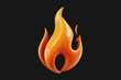 © Vibu design  gallery - Stylized 3D rendering of an orange flame on a transparent background.