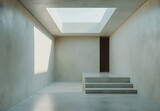 Minimalist Room with Skylight and Steps
