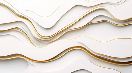 Poster - Abstract Modern White Background with Paper Cut Style Design