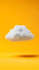 Aufkleber - Surreal image depicting a single white cloud floating gracefully above a vibrant yellow backdrop, crafting a dreamlike and minimalist composition that evokes tranquility and imagination