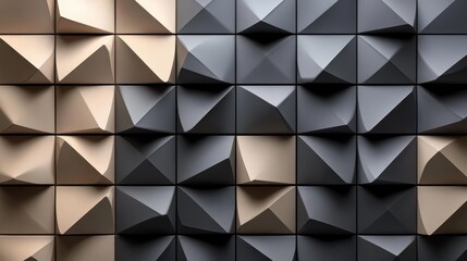Poster - Abstract geometric wall panel design featuring a gradient of neutral colors.