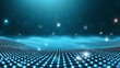 © Nano Photos - Futuristic digital landscape with glowing blue dots on a dynamic grid background, showcasing advanced technology and innovation themes.