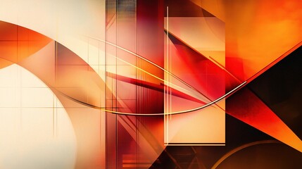 Poster - Abstract Geometric Shapes and Lines in Warm Tones and Textures