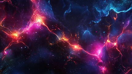Poster - glowing nervous system abstract art background banner