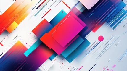 Poster - Abstract Colorful Geometric Shapes Design