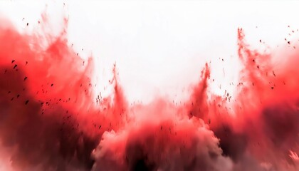 Poster - Dynamic Red Smoke Explosion Captured in Abstract Artistic Style Perfect for Dramatic Design Backgrounds or High Impact Creative Projects