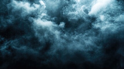 Poster - gray grunge smoke texture, dark sky, black night cloud, horror theme background.