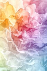 Poster - Colorful Abstract Floral Design with Soft Flowing Shapes and Textures in a Dreamy Light Palette