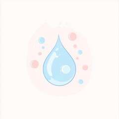 Wall Mural - A Single Water Drop With Small Bubbles Surrounding It