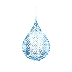 Poster - Abstract Blue Water Drop Design Composed Of Dots
