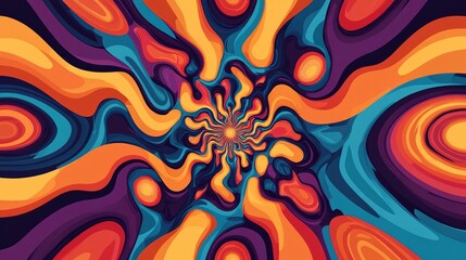 Poster - groovy psychedelic abstract sign background