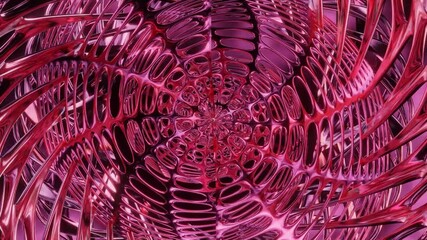 Wall Mural - Abstract background 3D animation shiny glass and metal reflective objects movement rotation play of light.