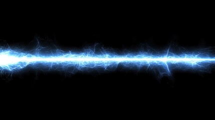 Wall Mural - Abstract blue energy beam on black background.