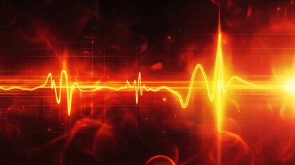 Poster - heart beat cardiogram background