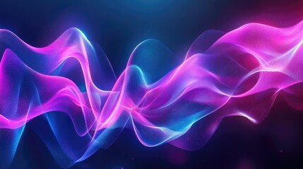 Poster - Holographic Neon Fluid Waves