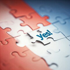 Wall Mural - jigsaw puzzle with yes piece