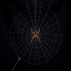 A spider is sitting in the center of a web