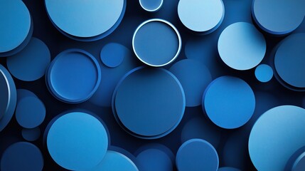 Poster - Modern Abstract Background with Round Shapes in Blue Tones