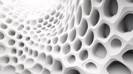 Poster - Abstract White Polygon Texture with Unique Organic Forms and Light