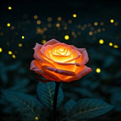 Wall Mural - yellow light on rose