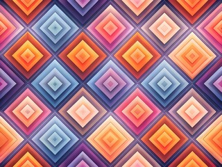 Wall Mural - abstract geometric panoramic wallpaper: overlapping squares in vibrant hues