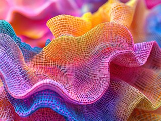 Fototapete - Vibrant digital abstract fractal design creative studio graphic art colorful environment close-up viewpoint