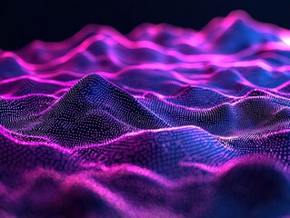 Poster - Digital abstract data visualization 3d landscape graphic design virtual environment high-impact perspective