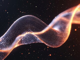 Poster - Futuristic plasma wave digital abstract background technology graphic dark environment close-up view modern concept