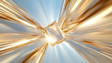 Poster - Dynamic digital abstract ray formation modern studio graphic art vibrant environment aerial view creative concept