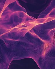 Fototapete - Dynamic digital abstract wave patterns virtual space graphic design futuristic environment aerial view biometric concept