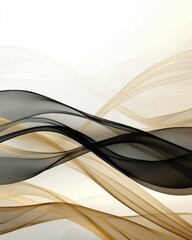 Poster - Dynamic abstract flowing ribbons in digital art minimalist aesthetic modern design soft color palette