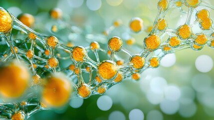 Poster - Molecular digital design abstract background science lab graphic art creative environment close-up view innovative concept