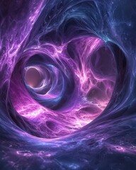 Poster - Digital abstract tunnel art virtual space graphic design colorful environment intricate viewpoint glow concept