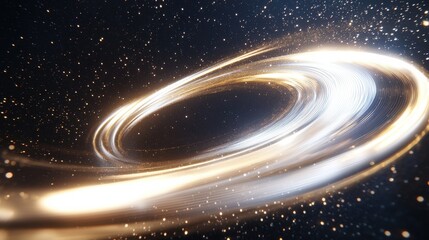 Poster - Dynamic holographic spiral motion digital abstract background visual art cosmic environment wide angle futuristic concept