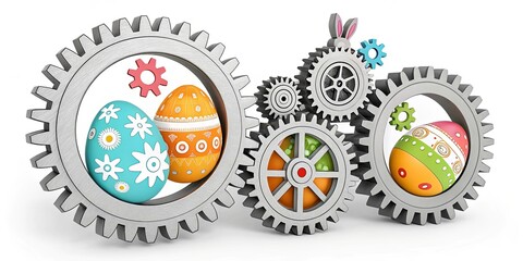 Poster - A gear with a bunch of eggs on it