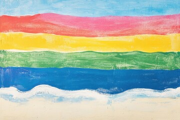 Poster - Multicolored Striped Horizontal Patterned Abstract Artwork