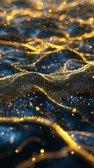 Poster - Celestial digital wave action abstract environment graphic content virtual space dynamic viewpoint for stunning visuals