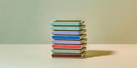 Poster - A stack of books with a blue book on top