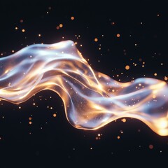 Poster - Dynamic digital abstract visualization of flowing data waves virtual environment creative concept high-tech viewpoint