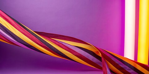 Aufkleber - A purple background with a long ribbon of red, yellow, and purple