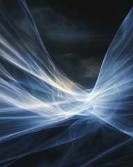 Poster - Dynamic digital light rays abstract background visual art dark environment creative perspective artistic concept