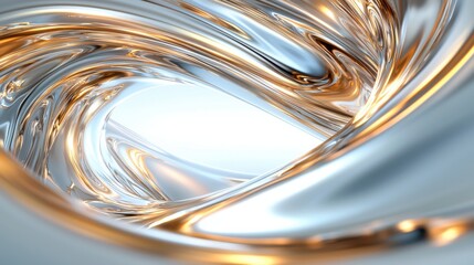 Poster - Dynamic liquid metal textures in abstract digital art modern design high-tech environment close-up view fluid concept