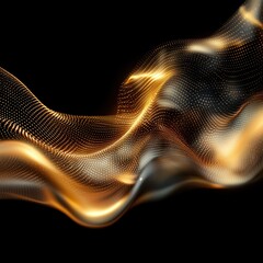 Poster - Dynamic particle flow abstract background digital art modern design fluid environment close-up view conceptual visualization