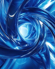 Poster - Dynamic energy vortex spirals abstract art digital composition vibrant blue atmosphere futuristic viewpoint