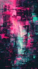 Poster - Dynamic digital abstract background with modern glitch effects urban environment graphic design creative viewpoint