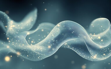 Wall Mural - Glowing blue ribbon wave abstract background.