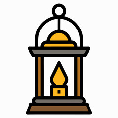 oil lamp vector illustration