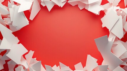 Poster - Abstract 3D Red Background with Blank Paper Layer and Space